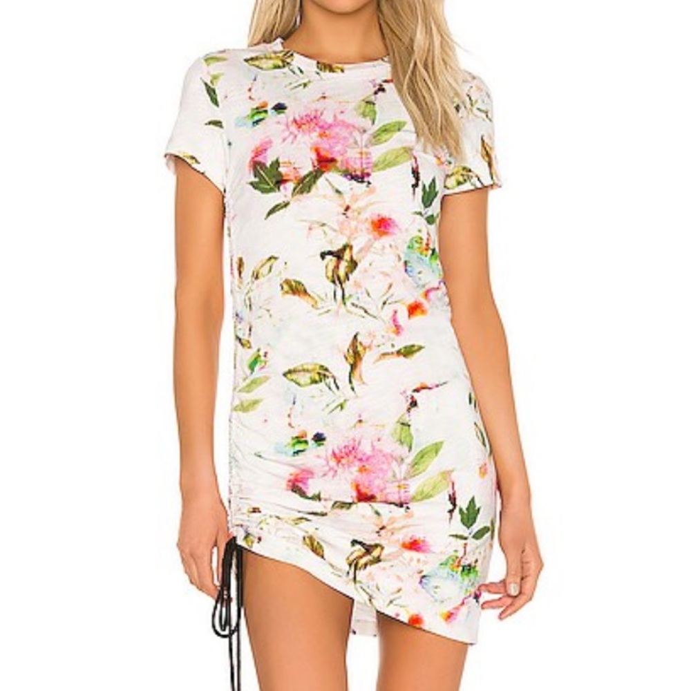 Pam & Gela Floral Mini Dress - White and Pink